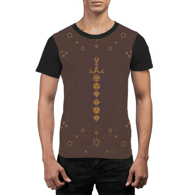 Polyhedral Dice Sword Vintage Minimalist Tabletop Graphic T-shirt by basaulajtonya | Artistshot