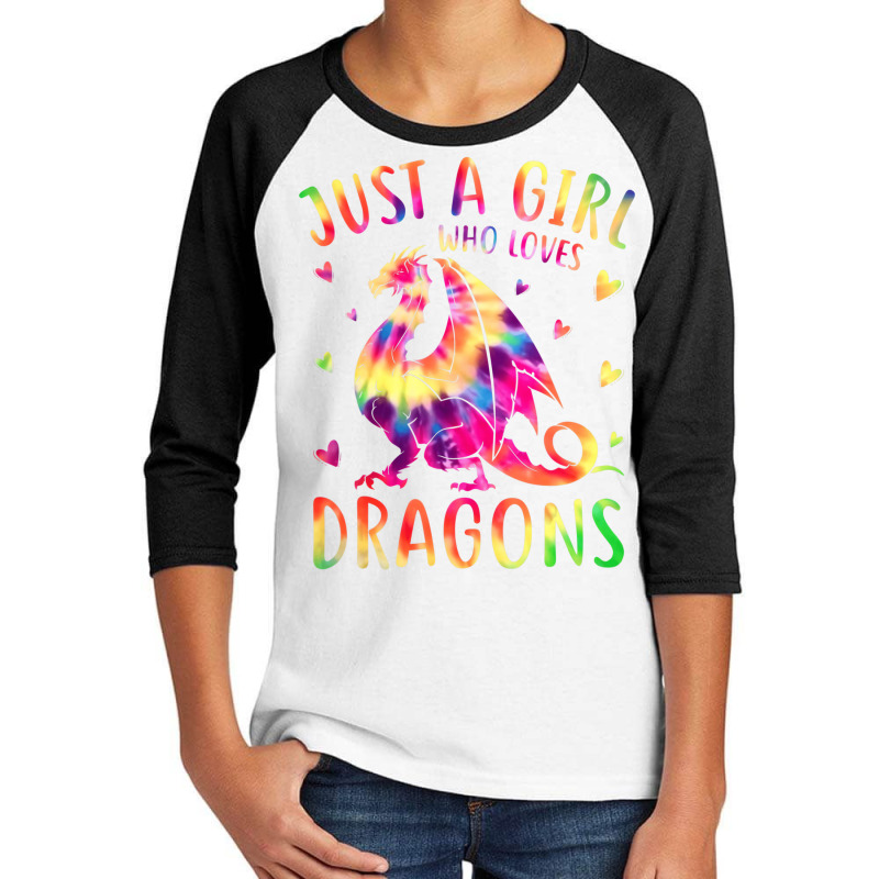 Cute Just A Girl Who Loves Dragons Tie Dye Women A Youth 3/4 Sleeve by voutsro | Artistshot