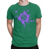 Purple 20 Sided Dice Paint Splatter Spraypaint Tab T-shirt | Artistshot