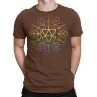 Purple Geometric Polyhedral D20 Dice Rainbow Table T-shirt | Artistshot