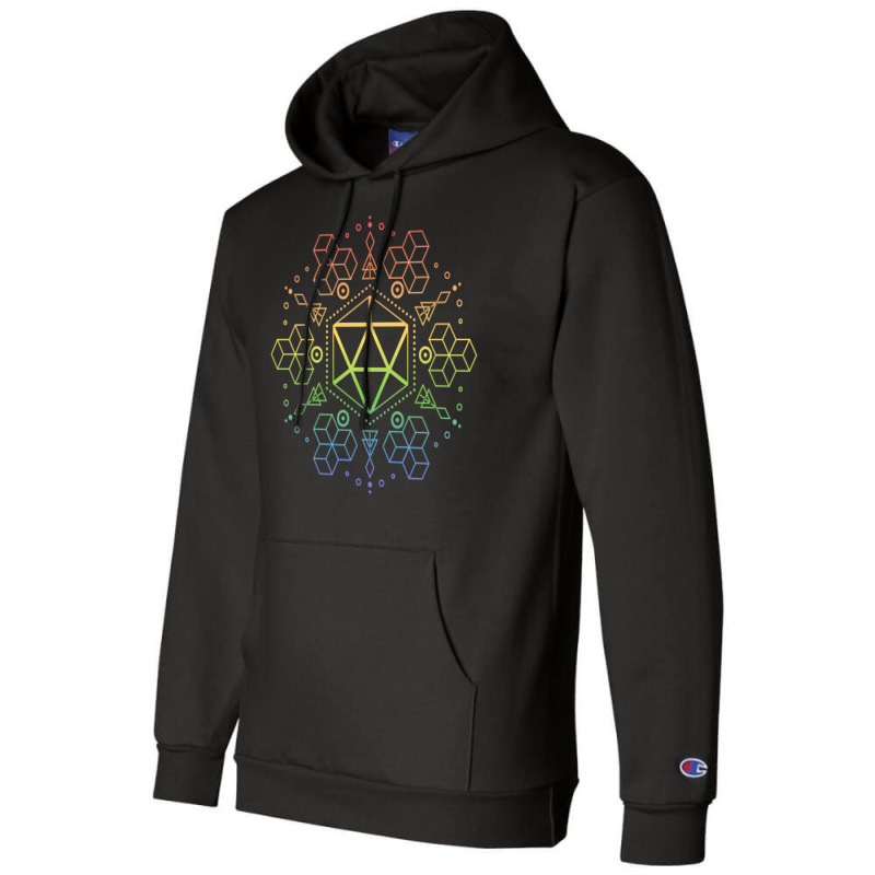 Purple Geometric Polyhedral D20 Dice Rainbow Table Champion Hoodie by basaulajtonya | Artistshot