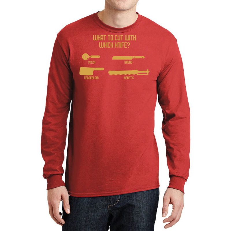 What To Cut With Which Knife Funny Wargaming Meme Long Sleeve Shirts by fiquetenesaz | Artistshot