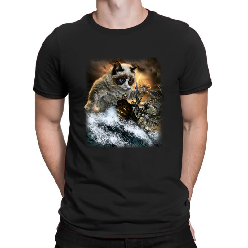 Persian Kraken Cat Attacking Ship Gifts T-shirt | Artistshot