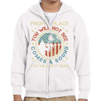 A Sound You Will Not Hear   Marksmanship Long Rang Youth Zipper Hoodie | Artistshot