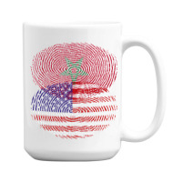 Moroccan American Fingerprint Flags T Shirt 15 Oz Coffee Mug | Artistshot