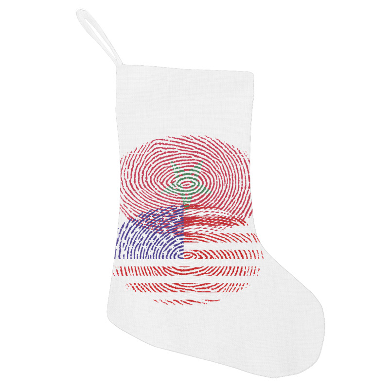 Moroccan American Fingerprint Flags T Shirt Holiday Stocking by catricegar | Artistshot