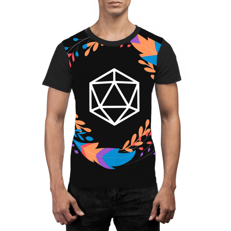 Rainbow Boho Polyhedral D20 Dice Tabletop Rpg Gami Graphic T-shirt by basaulajtonya | Artistshot