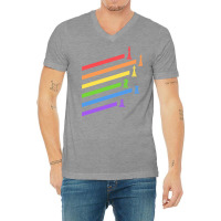 Rainbow Chess Pieces Boardgames Nerd V-neck Tee | Artistshot