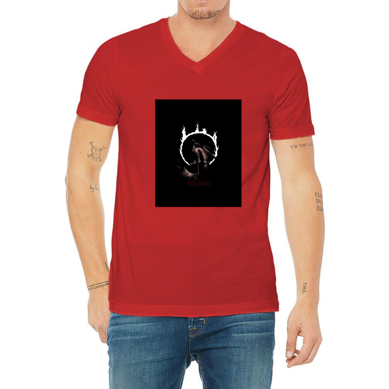 Souls Dark Game Over V-Neck Tee by adarandella | Artistshot