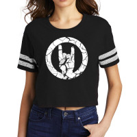 Heavy Metal Satan Horns Ring White Cracked 1 Scorecard Crop Tee | Artistshot