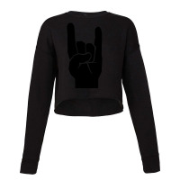 Heavy Metal Satan Horns Black Cropped Sweater | Artistshot