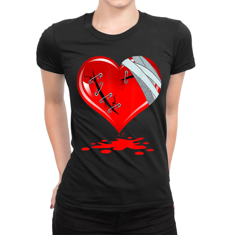 Black Broken Heart Shirt Men Women Pastel Goth Val Ladies Fitted T-Shirt by aiiluurosy | Artistshot