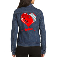 Black Broken Heart Shirt Men Women Pastel Goth Val Ladies Denim Jacket | Artistshot