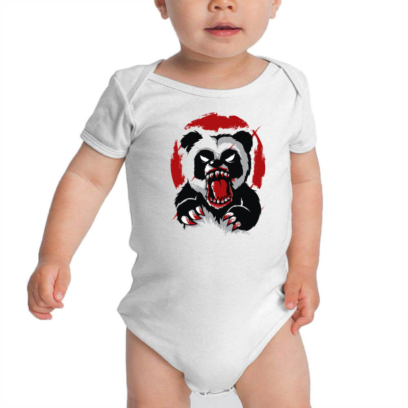 Angry Panda Baby Bodysuit by Denz. | Artistshot