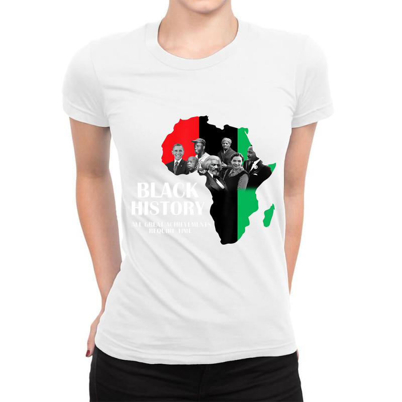 Black History Juneteenth Inspring Black Leader Map Ladies Fitted T-Shirt by aiiluurosy | Artistshot