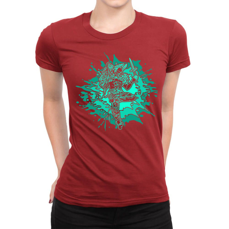 Bluegreen Simic Mage   Planeswalker Oko Thief Of C Ladies Fitted T-Shirt by wronazeinerl | Artistshot