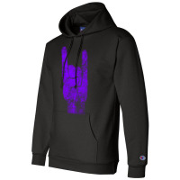 Heavy Metal Satan Horns Violet Antiqued 1 Champion Hoodie | Artistshot