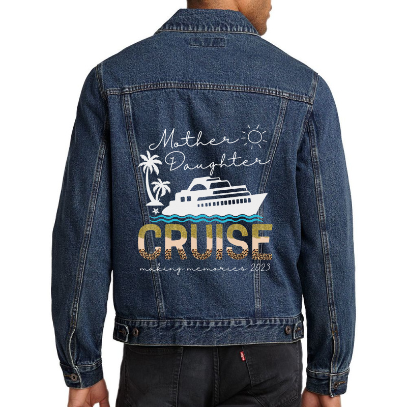 Cruise Trip Mother Daughter Cruise Ship Trip Leopa Men Denim Jacket | Artistshot