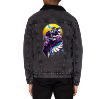 Final Fantasy Vi 6   Kefka Retrowave Unisex Sherpa-lined Denim Jacket | Artistshot