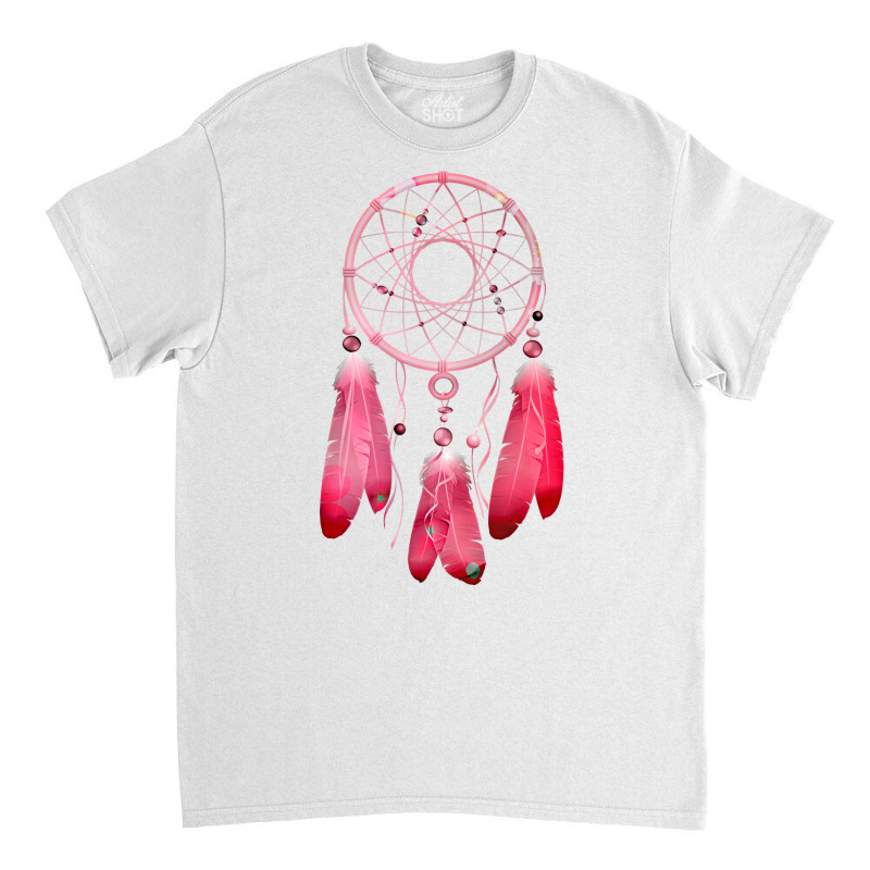 Pink Dreamcatcher Feathers Native American Indian Classic T-shirt by ervanm | Artistshot