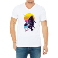 Final Fantasy Vii 7   Sephiroth Retrowave V-neck Tee | Artistshot