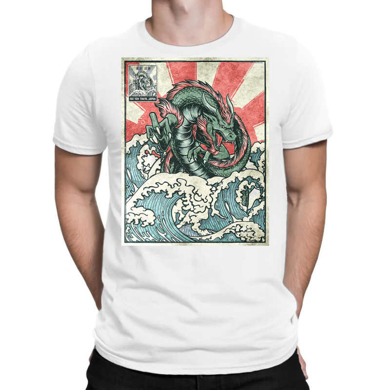 Japanese Dragon Great Wave Off Kanagawa T-Shirt by gadasiegeniad | Artistshot