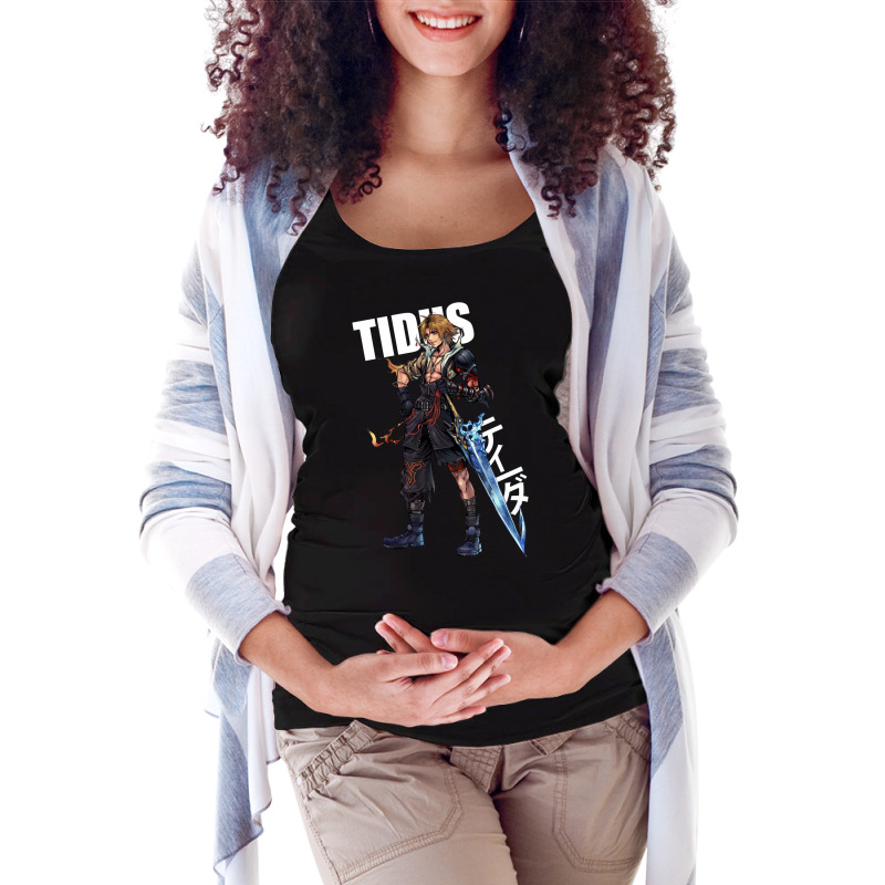 Final Fantasy X 10   Tidus Kanji Maternity Scoop Neck T-shirt by suardlakiof | Artistshot