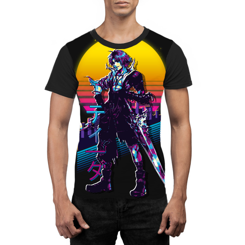 Final Fantasy X 10   Tidus Retrowave Graphic T-shirt by suardlakiof | Artistshot