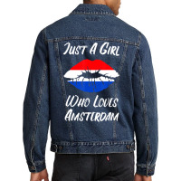 Lips Mouth Love Holland Flag Amsterdam T Shirt Men Denim Jacket | Artistshot