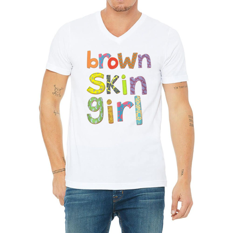 Brown Skin Girl Womens Kids African American Pro B V-neck Tee | Artistshot