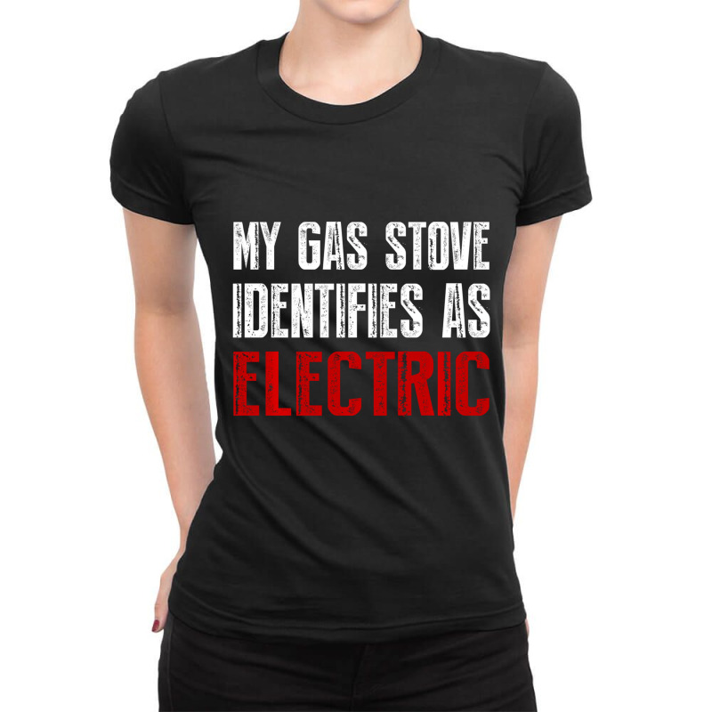 My Gas Stove Identifies As Electric Vintage Men Wo Ladies Fitted T-Shirt by catricegar | Artistshot