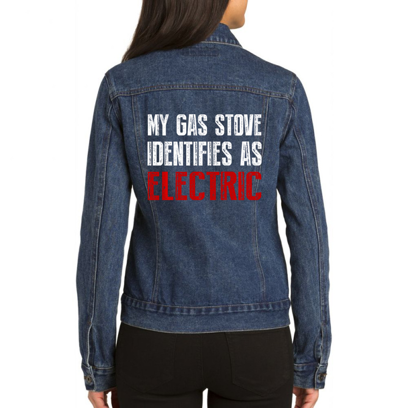 My Gas Stove Identifies As Electric Vintage Men Wo Ladies Denim Jacket by catricegar | Artistshot