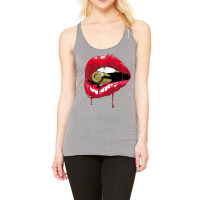 Red Lips Bullet Biting T Shirt Racerback Tank | Artistshot