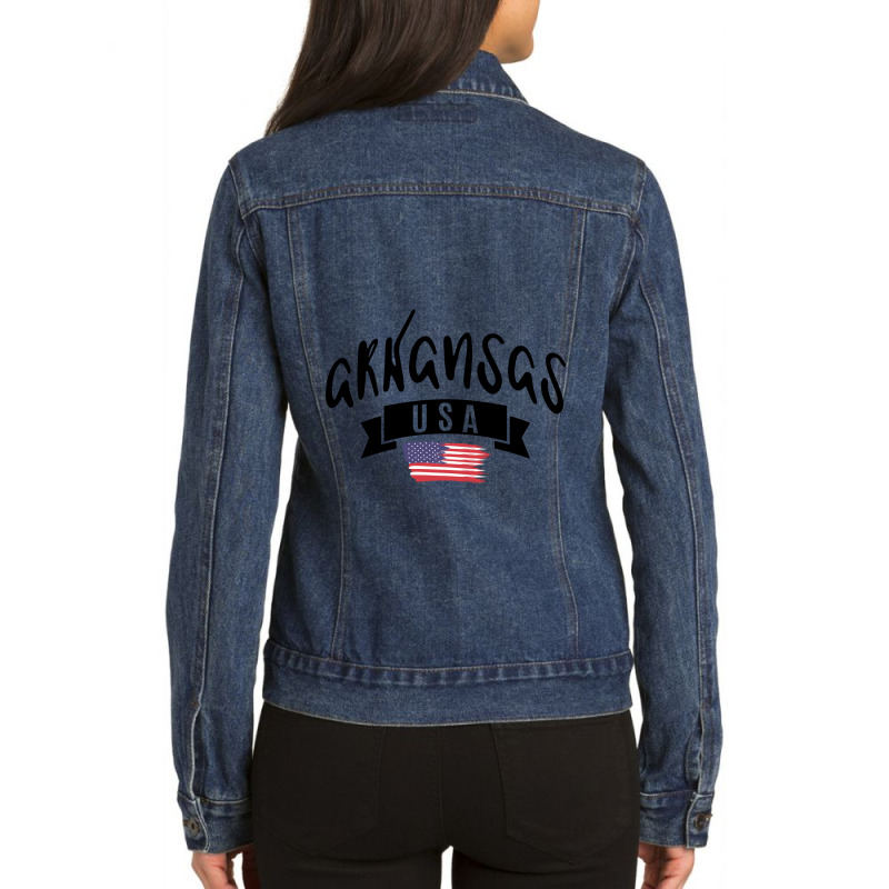 Arkansas Ladies Denim Jacket by Ale Ceconello | Artistshot