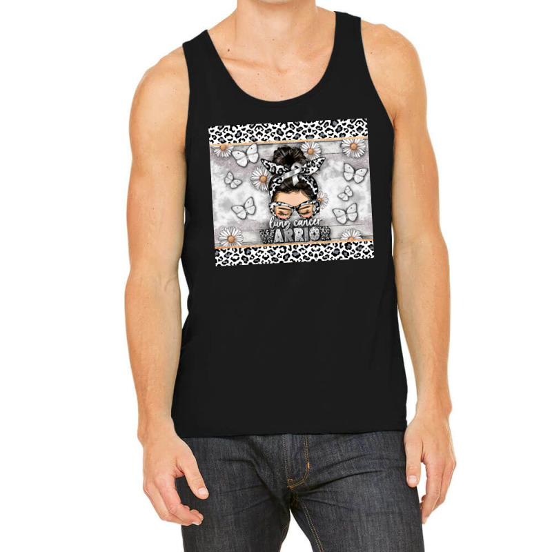 Lung Cancer Warrior Messy Bun Tank Top | Artistshot