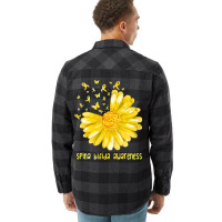 Daisy Butterfly Yellow Ribbon Spina Bifida Awarene Flannel Shirt | Artistshot