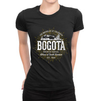 Womens Colombia Vintage Style Retro Bogotá V Neck Ladies Fitted T-shirt | Artistshot