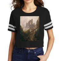 Caspar David Friedrich   Rocky Ravine In The Elbe Scorecard Crop Tee | Artistshot