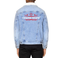 Chaotic Stupid Alignment Tabletop Rpg Addict 14 Unisex Sherpa-lined Denim Jacket | Artistshot