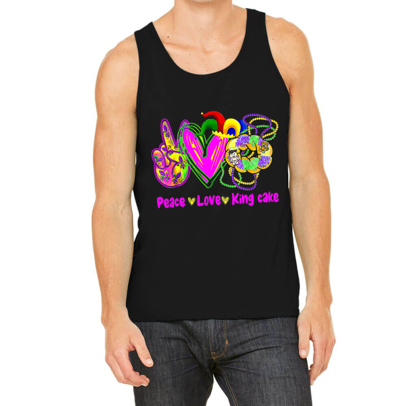 Peace Love King Cake Funny Mardi Gras Festival Par Tank Top | Artistshot