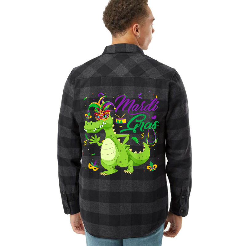 Jester Alligator Beads Mardi Gras Fat Tuesday Para Flannel Shirt by SweetCurl | Artistshot