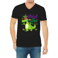 Jester Alligator Beads Mardi Gras Fat Tuesday Para V-neck Tee | Artistshot