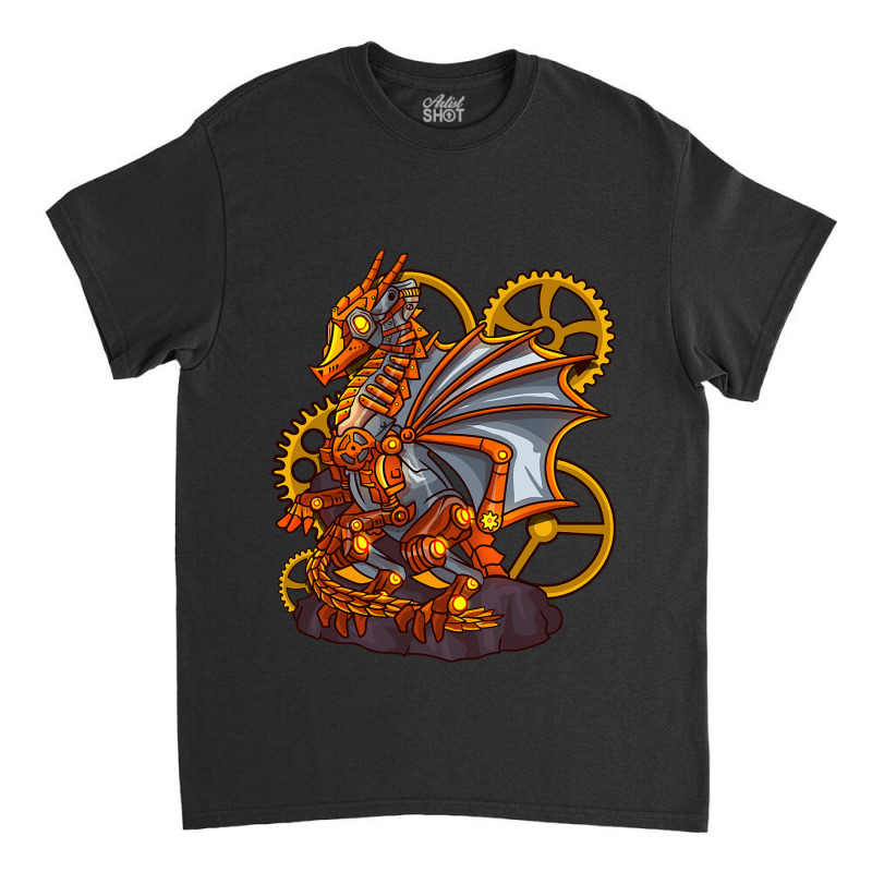 Steampunk Dragon Seahorse Mythical Creature Indust Classic T-shirt by spreesgomez | Artistshot