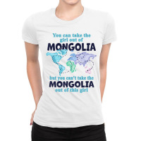 Relocation From Mongolia   Proud Girl From Mongoli Ladies Fitted T-shirt | Artistshot