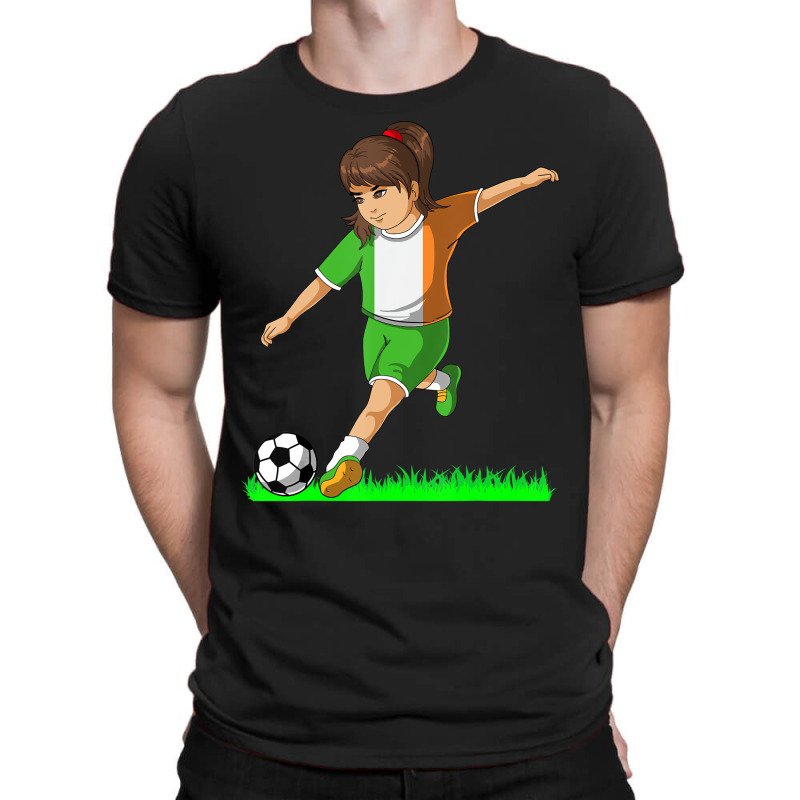 Irish Soccer Girl Ireland Flag Jersey Football Fan T-Shirt by bettincam | Artistshot