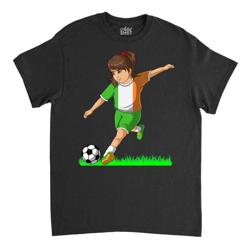 Irish Soccer Girl Ireland Flag Jersey Football Fan Classic T-shirt by bettincam | Artistshot