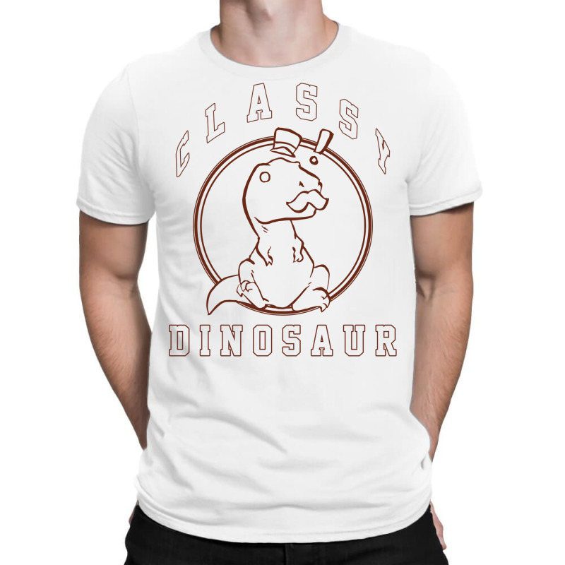 Classy Dinosaur Exclaim Outline T-shirt | Artistshot