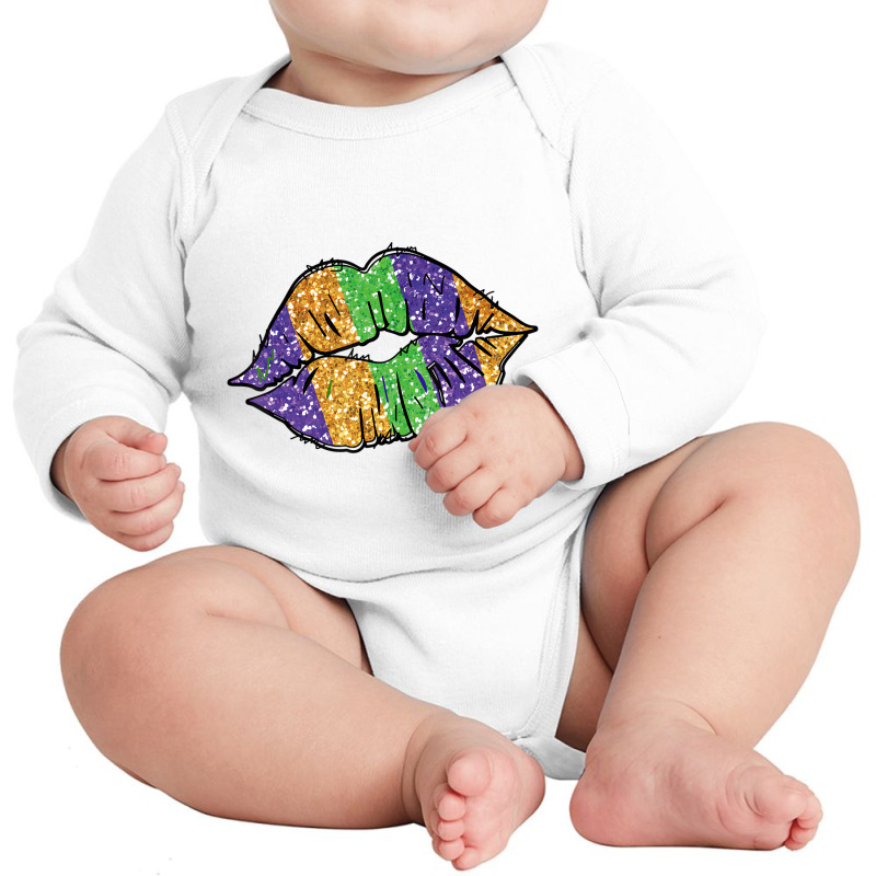 Costume Party Carnival Parade Women Lips Mardi Gra Long Sleeve Baby Bodysuit by scrabeck | Artistshot