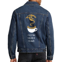 Coffee Stats Tabletop Rpg Addict 7 Men Denim Jacket | Artistshot