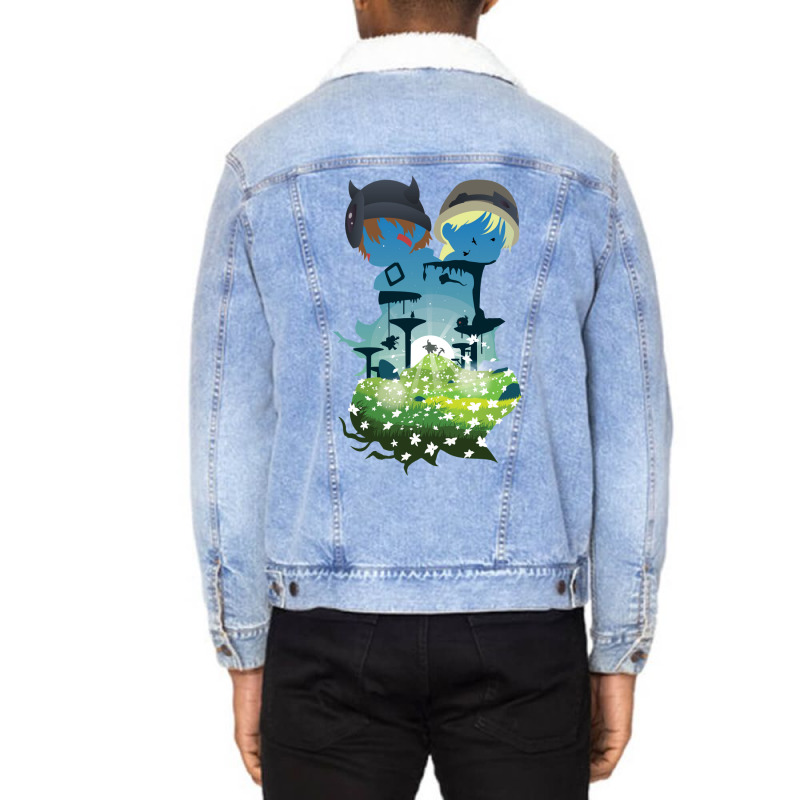 Cave Explorers Negative Space Unisex Sherpa-Lined Denim Jacket by masfiaano4 | Artistshot